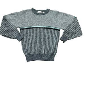 Vintage Michael Gerald Striped Knit Sweater Mens M Grandpa Core 90s